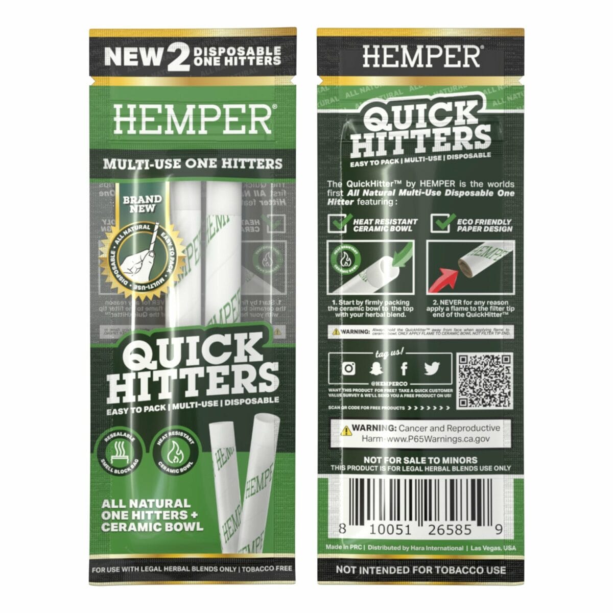 HEMPER - Quick Hitters Multi-Use One Hitter | Non-Flavored