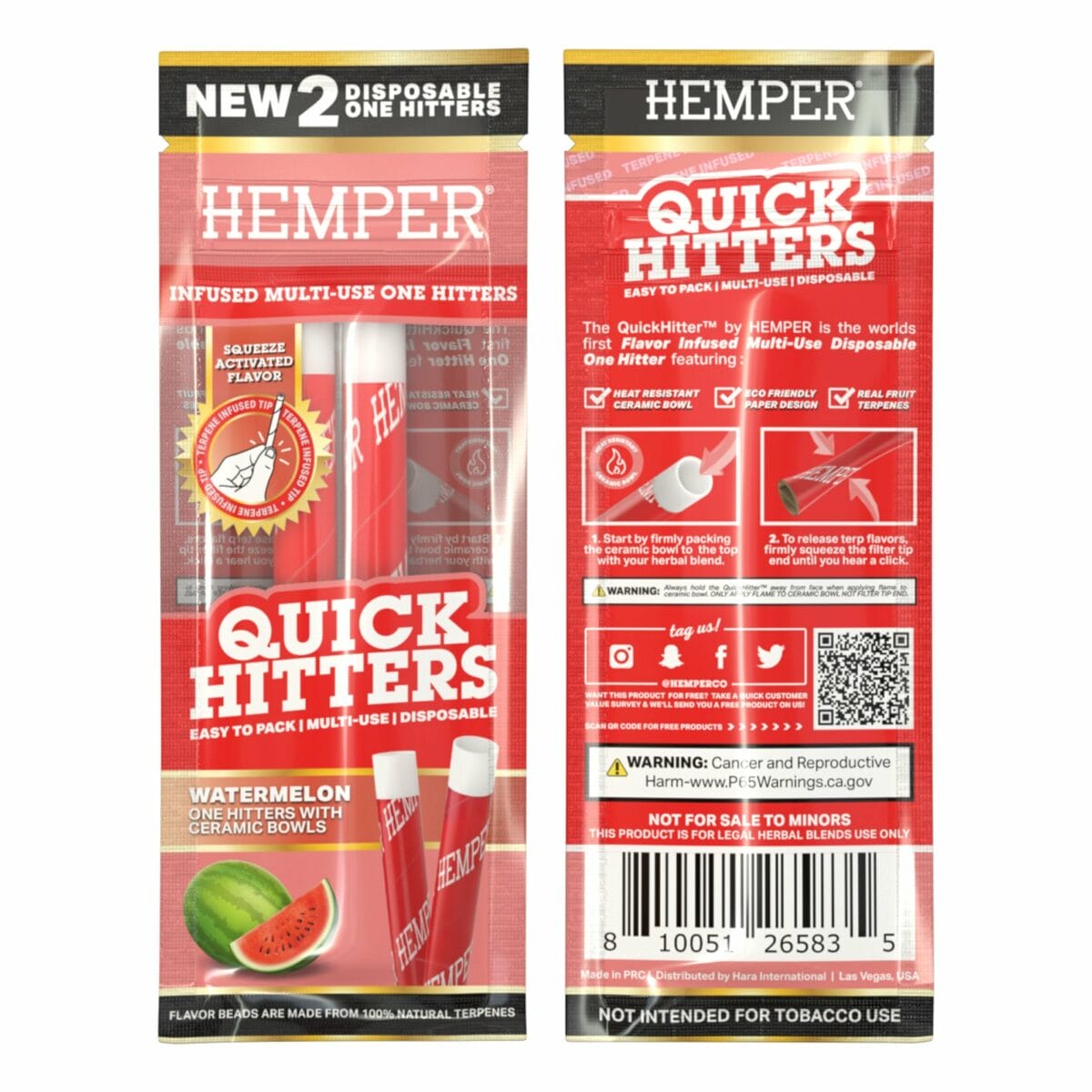 HEMPER - Quick Hitters Multi-Use One Hitter | Watermelon